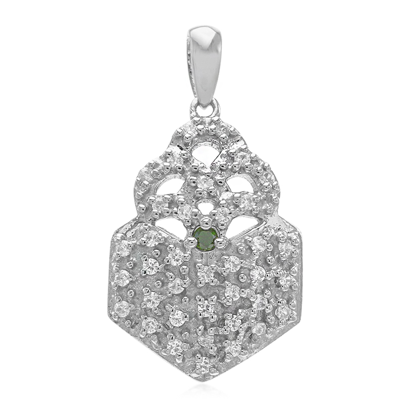 Waldgrüner Diamant-Silberanhänger Unkategorisiert online kaufen