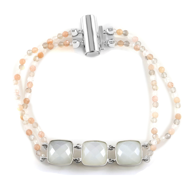 Weißer Mondstein-Silberarmband (KM by Juwelo) Unkategorisiert online kaufen