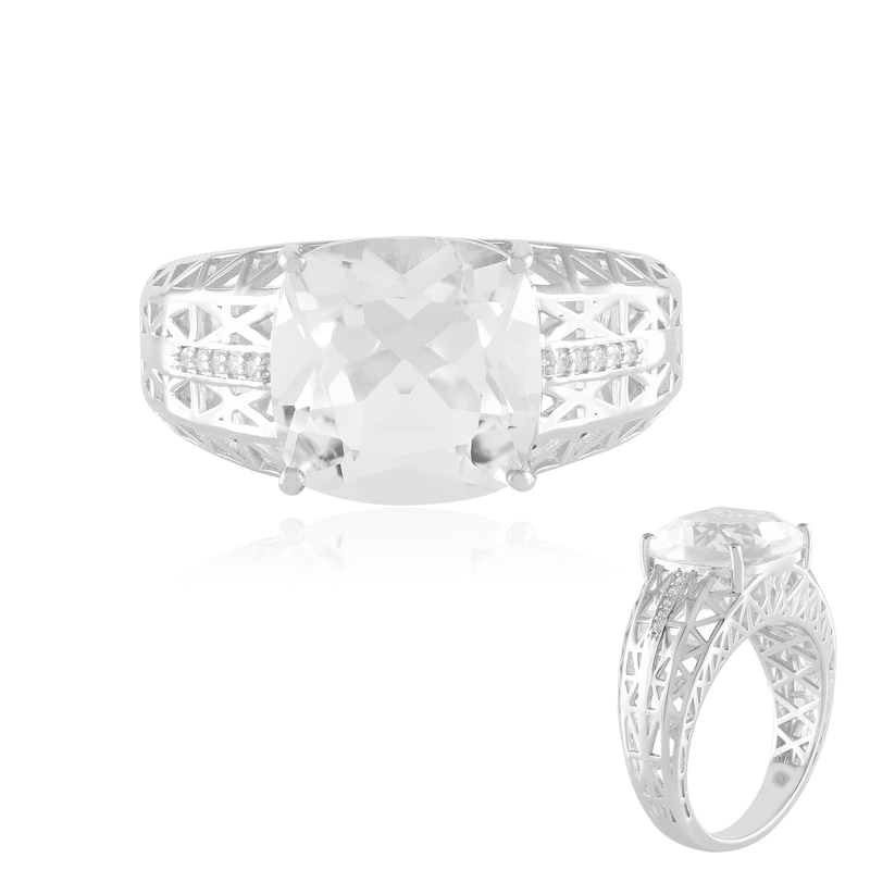 Weißer Quarz-Silberring (Ornaments by de Melo) Unkategorisiert online kaufen
