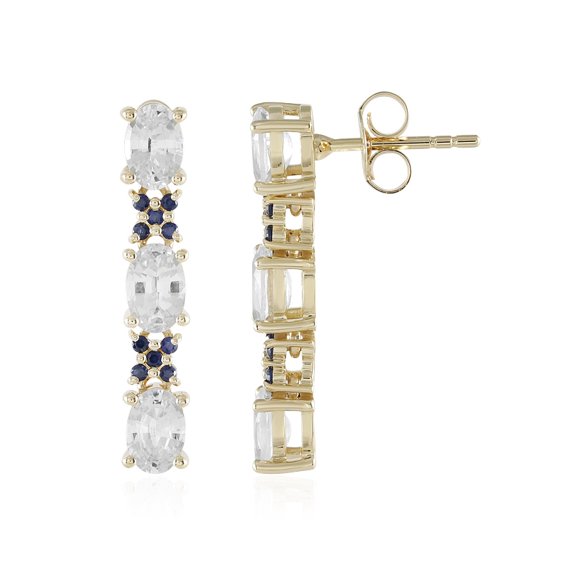Weißer Saphir-Goldohrringe (Adela Gold) Unkategorisiert online kaufen