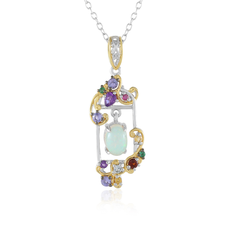 Welo-Opal-Silberhalskette (Gems en Vogue) Unkategorisiert online kaufen
